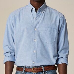 J. Crew Oxford Light Blue 100% Cotton Slim Button Down Long Sleeve Shirt